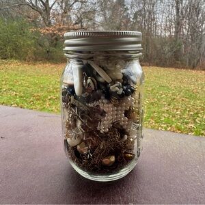 PINT JAR OF BROKEN JEWELRY FOR CRAFT PROJECTS